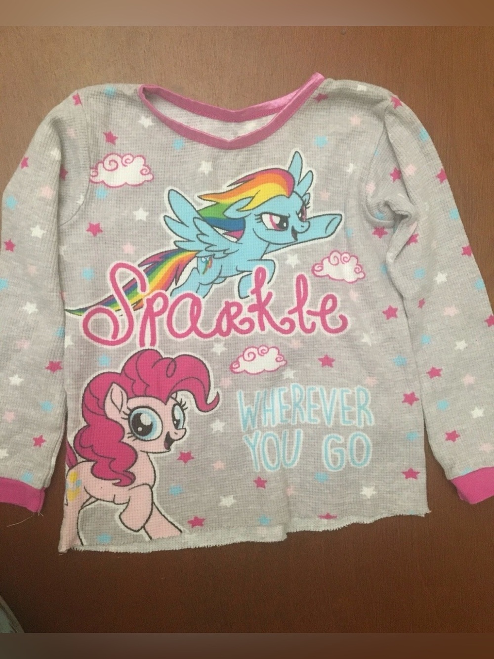 My Little Pony The Movie Pajama Top Size 6 Girls Rainbow Dash, Pinkie Pie